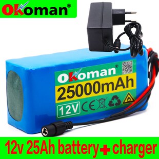 Okoman 18650 Battery Pack Large Capacity 12v 25ah 18650 Lith