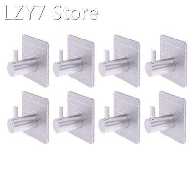 8 Pcs Self Adhesive Hooks Home Kitchen Wall Door Hook Clothe