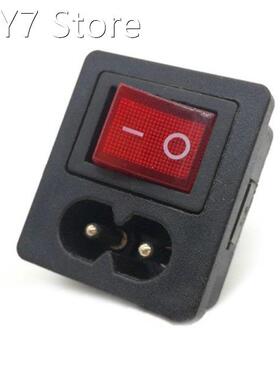 Red Rocker Switch Fused Inlet Power Socket Fuse Switch Conne