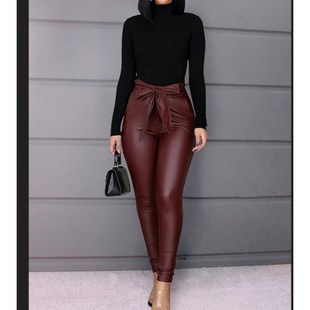 update Leather pants Women leggings formal trousers Ladies