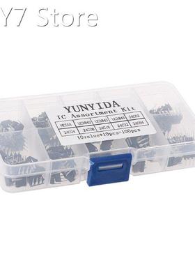 100Pcs DIP IC Kit NE555 UC3842 UC3843 UC3845 24C02 24C04 24C