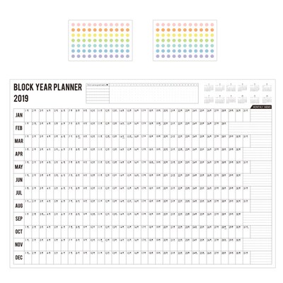 2020 Block School Office Year Planner Mark Stickers Study Ha