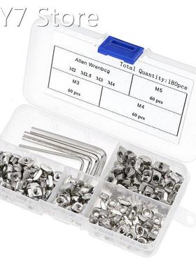 184pcs/lot M3 M4 M5 T Nut Hammer Head Sliding T Slot Nut Fa