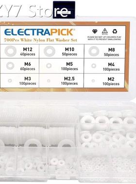 870/700pcs Nylon Washers Flat Assortment Kit Metric Sealing