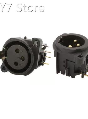 4Pcs Right Angle 3Pin XLR Male Plug and Female Socket Panel