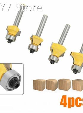 4PCS 1/4 Round Over Router Bit Woodworking Milling Cutter T