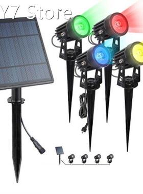 Solar Powered Spotlight Solar Panel Outdoor Lighting Landsca