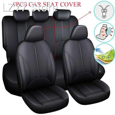9PCS Automobile Car Seat Cover Protector PU Leather Front Re