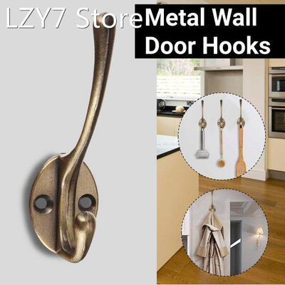 1-10 Pcs Vintage Hangers Hook Aluminum Alloy Wall Hook Bronz