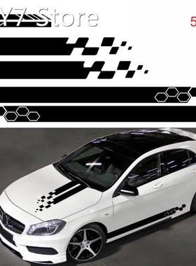5 Pieces Vinyl Car Side Sticker Auto Body Racing Sports Dec