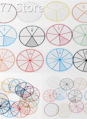 12pcs/lot Math Fractions Circles Toy Plastic Numbered Fracti