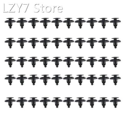 50 Pcs Car Fastener fit 7mm Dia Hole Black Push Retainer Riv