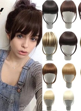 Black Brown Blonde Fake Fringe Clip In Bangs Hair Extensions