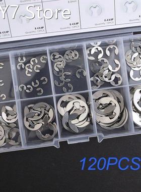 120PCS 304 Stainless Steel E Clip Washer Assortment Kit Circ