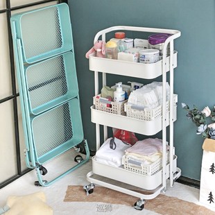 Foldable trolley rack pulley installation free floor mobile