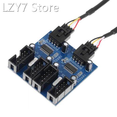 9pin USB Header Male 1 to 4 Female Extension Cable Card Desk