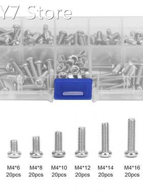 190Pcs Cross Flat Round Head Screw Nut Set tornillos Stainle