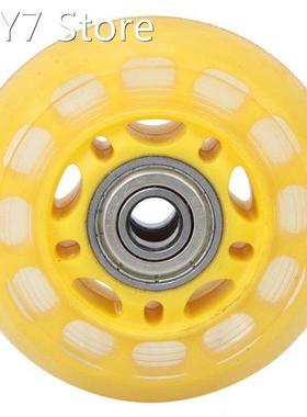 Cart Skates Caster Wheel Yellow Transparent PU with 608ZZ Be