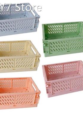 Collapsible Crate Plastic Folding Storage Box Basket Utility