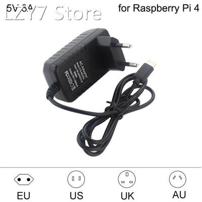 Raspberry Pi 4 Power Supply USB C 5V 3A Power Adapter EU US