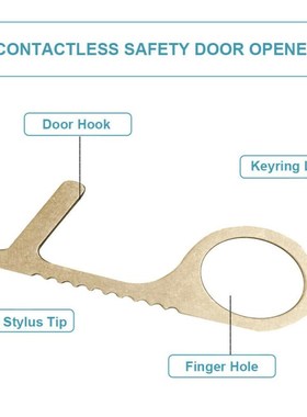 Contactless Safety Door Opener Brass Key Handle Clean Hygien