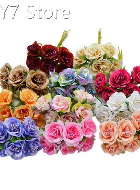 6pcs Silk Gradient Stamen Handmake Artificial Flower Bouquet