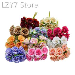 6pcs Silk Gradient Stamen Handmake Artificial Flower Bouquet