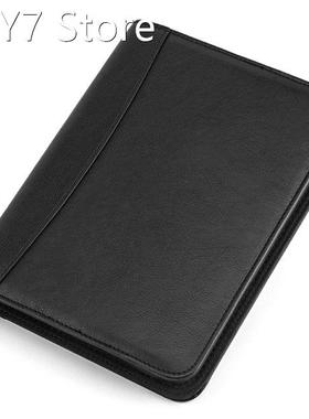 Faux Leather A5 Padfolio with Calculator Zipper Binder Noteb