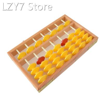 7 Column Non-Slip Hanging Wooden Abacus Chinese Soroban Educ