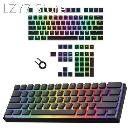 108pcs/set PBT OEM Transparent Pudding Keycap Set Puller Com