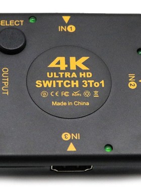4K HDMI Switch Box Selector 3 In 1 Out kvm Audio Extractor H