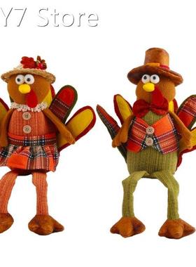 Thanksgiving Turkey Decorations Plush Handmade Fall Harvest