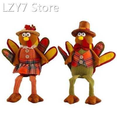 Thanksgiving Turkey Decorations Plush Handmade Fall Harvest