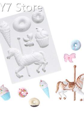 2022 New Carousel Silicone Cake Fondant Chocolate Mold Cupca