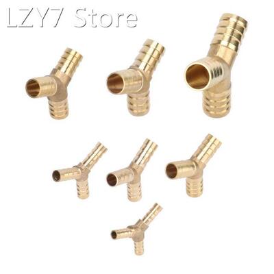 Y-Shape 3 Way Hose Barb Quick Connector Brass Splicer 6/8/10