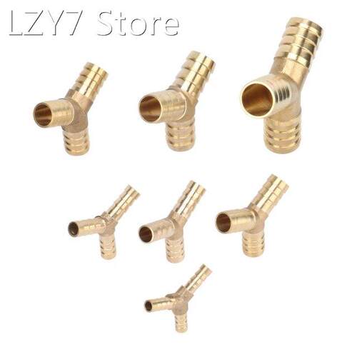 Y-Shape 3 Way Hose Barb Quick Connector Brass Splicer 6/8/10