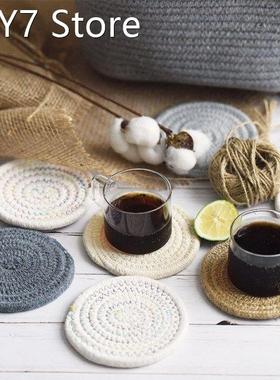 Vintage Woven Coasters Insulation pads Placemat Heat-Resista