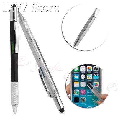 New 6 In 1 Touch Stylus Ballpoint Pen With Spirit Level Rule