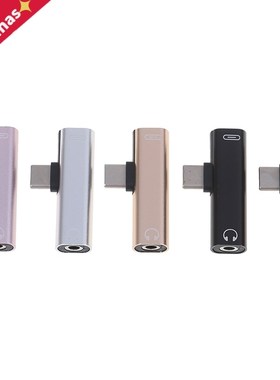 2 in 1 Type C Audio Adapter Mini Type-C to 3.5mm Jack Conver