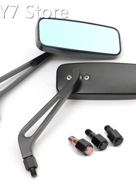 Pair 8mm 10mm Motorcycle Rear View Side Mirror Rectangle Uni