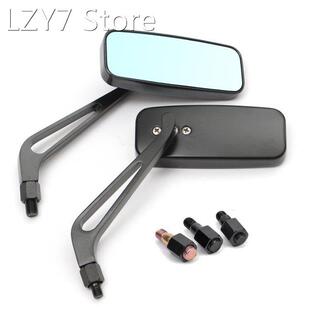 Pair 8mm 10mm Motorcycle Rear View Side Mirror Rectangle Uni