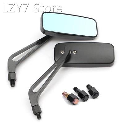 Pair 8mm 10mm Motorcycle Rear View Side Mirror Rectangle Uni