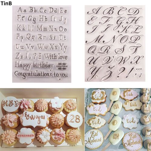Cake Tool Letter Alphabet Cookie Cutter Embosser Stamp Stick