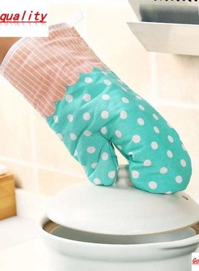 Domestic anti hot oven gloves kitchen large baking thickene