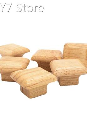 6 Pieces Single Hole Cabinet Pulls Solid Wood Dresser Knobs