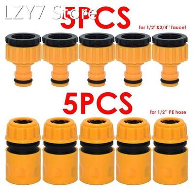 5 Pairs 3/4 1/2 Inch Garden Hose Tap Connector Threaded Fauc