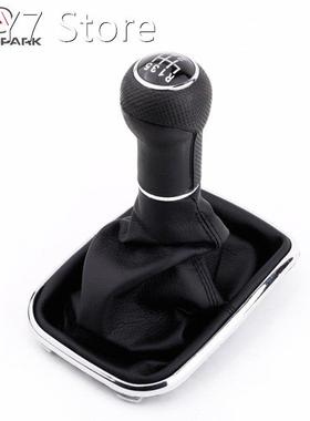 New 6 Speed Gear Shift Knob Gaitor Boot Black PU Leather for