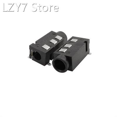 10Pcs Black PJ-320D 4 Pin 3.5 mm Female Jack Socket SMD Head