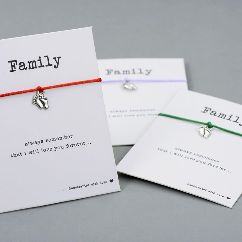 feet family wish bracelet mom dad baby red string bracelets