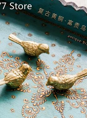 American retro copper Wealthy bird handle Nordic wardrobe do